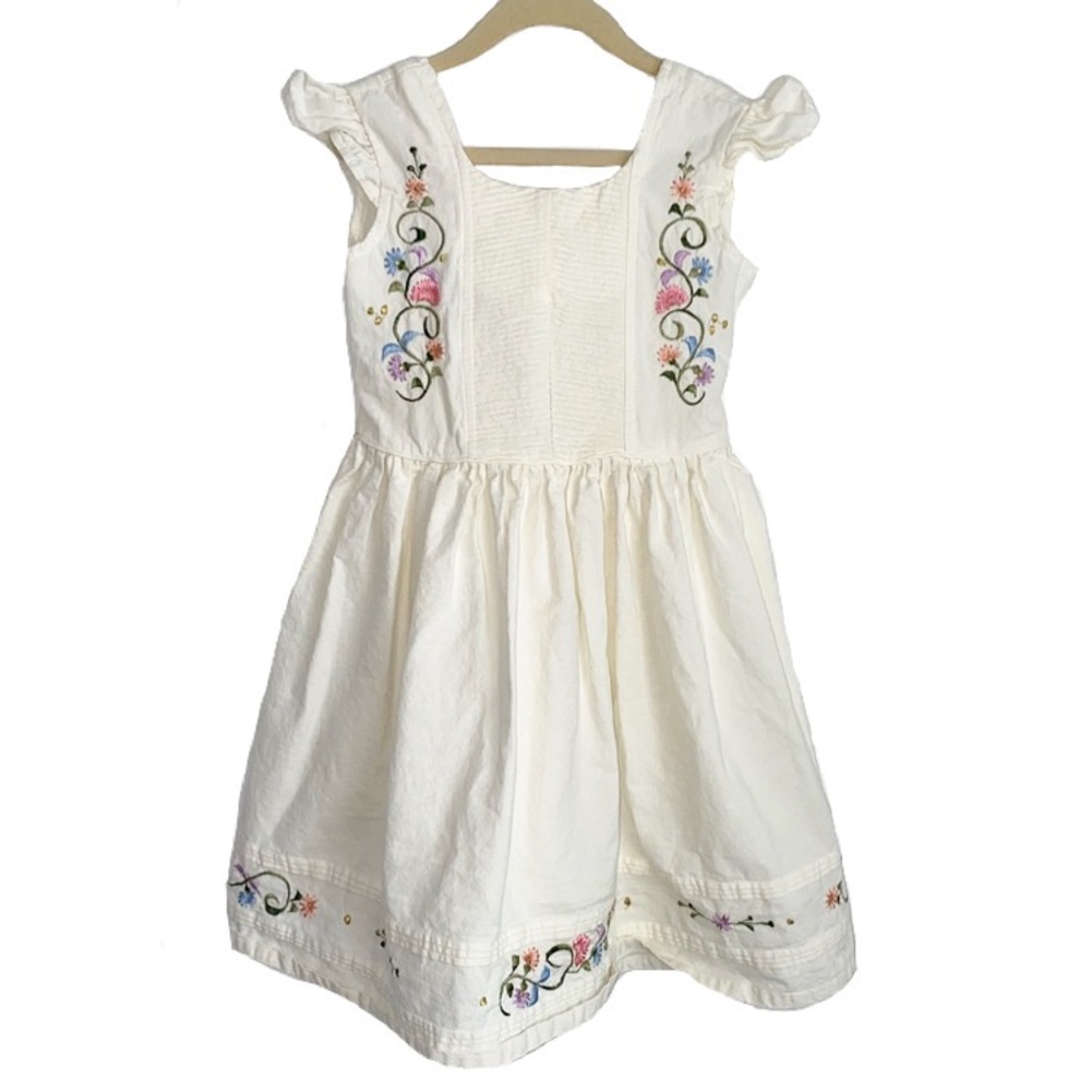 Creaciones Lizeth Cream Floral Vintage Dress 4
